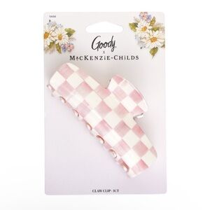 NWT Goody x Mackenzie Childs Claw Clip Pink Checkered